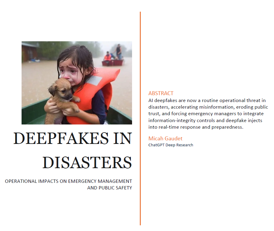Deepfakes in Disasters report
